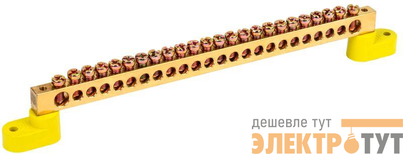 Шина PE "земля" ШНИ 8х12-24-У2-Ж на двух. угловых изол. IEK YNN10-812-24C2-K05