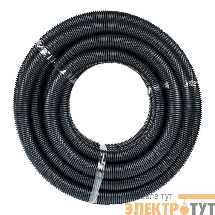 Труба гофрированная FRHF d50мм с протяжкой черн. (уп.20м) Plast PROxima EKF FRHF-50