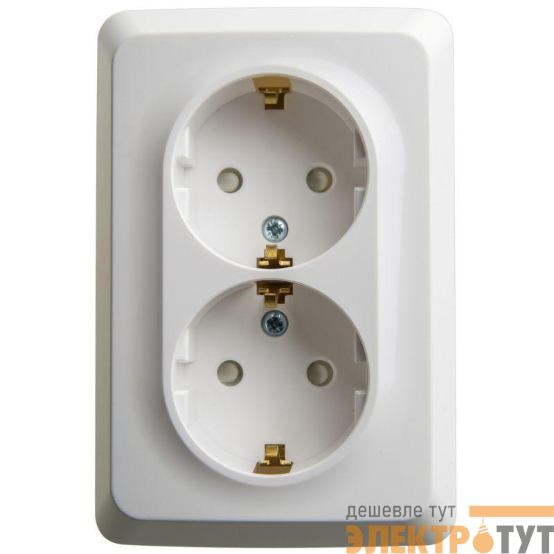 Розетка угловая 2-м ОП Этюд 16А IP20 250В с заземл. защ. шторки бел. SE PA16-108B
