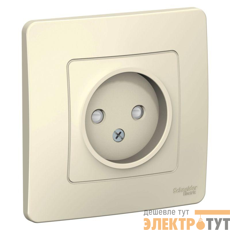 Розетка 1-м СП Blanca 16А IP20 250В без заземл. защ. шторки молоч. SchE BLNRS000112