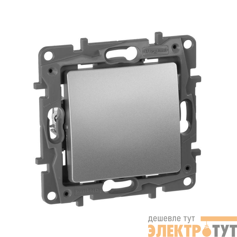 Переключатель 1-кл. СП Etika 10А IP20 250В 10AX авт. зажимы механизм алюм. IEK 672405