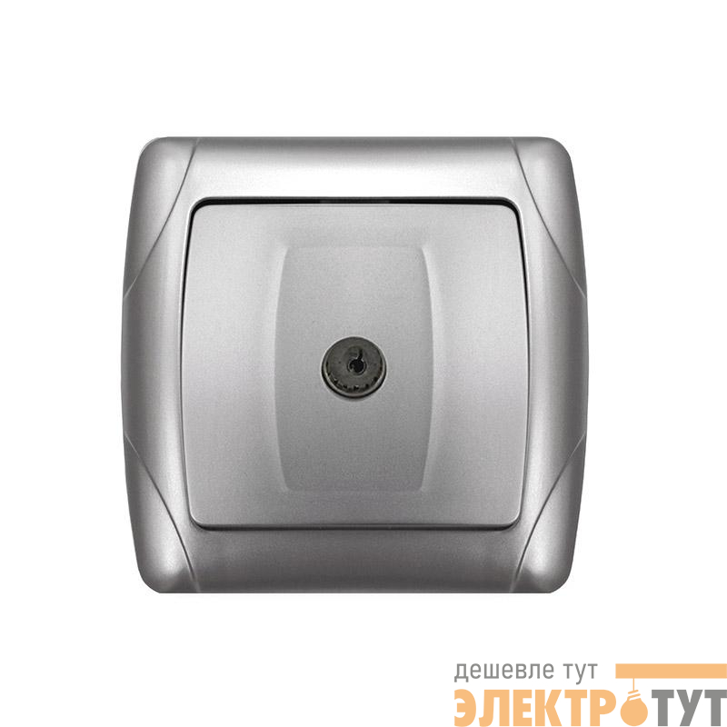 Розетка телевизионная TV 1-м СП Маргарита серебр. UNIVersal М0027-S