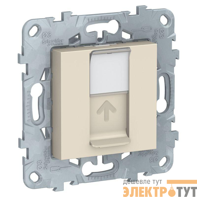 Панель лицевая UNICA NEW RJ45 KEYSTONE/SYSTIMAX беж. SchE NU546144