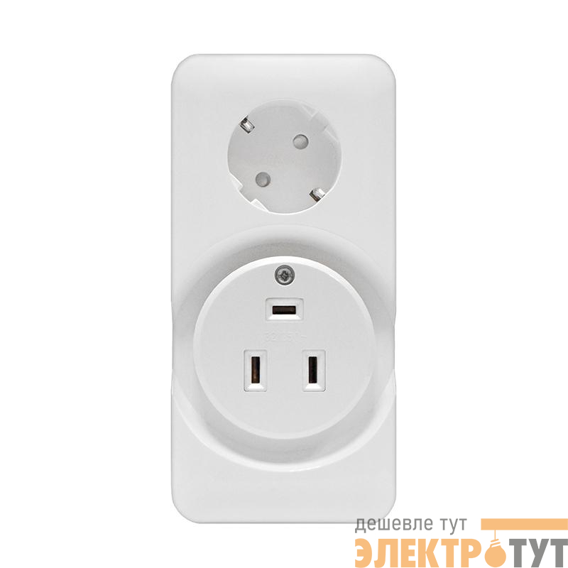 Розетка 2-м комбинированная для электроплиты 32А + розетка с/з 16А 250В бел. Universal 5310