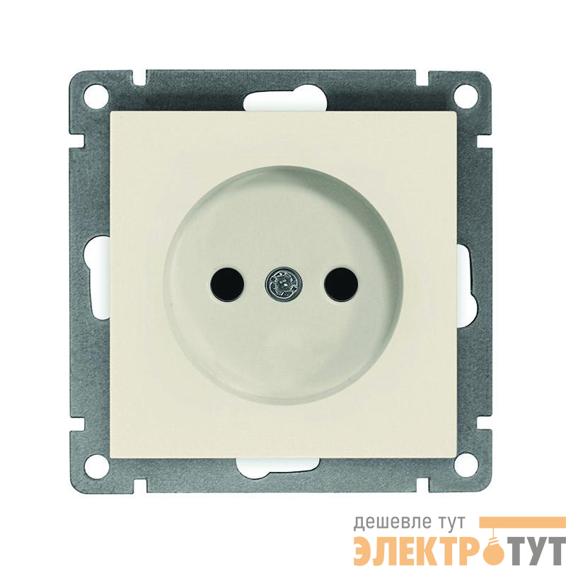 Розетка 1-м СП Афина 16А IP20 без заземл. механизм сл. кость (ivory) Universal A0022-I