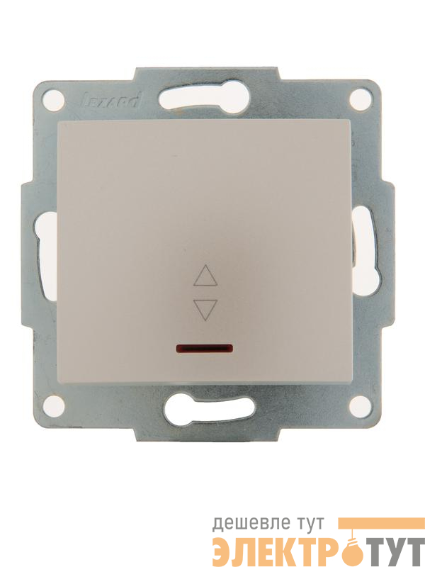 Переключатель проходной 1-кл. 1п СП Karina 10А IP20 с подсветкой механизм жемчуж./бел. перламутр. LEZARD 707-3088-114