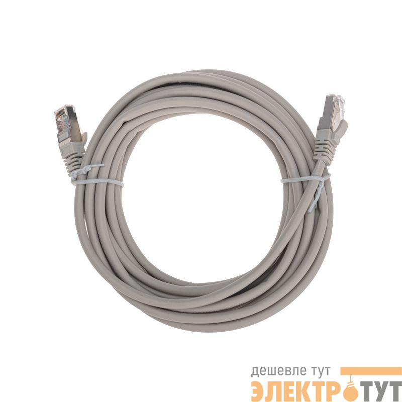 Патч-корд F/UTP кат.5e RJ45-RJ45 26AWG LSZH 5м сер. Rexant 02-0110-5