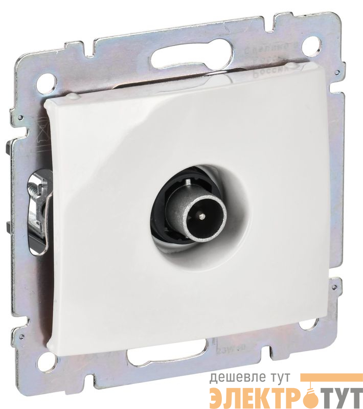 Розетка телевизионная проходная TV СП Valena 14дБ 2400МГц механизм бел. IEK 774431