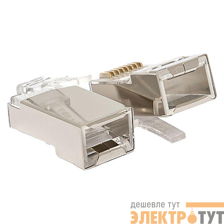 Коннектор RJ45 (8P8C) кат.5E экранир. TERACOM универс. (уп.20шт) EKF TRC-PLUG-5EFTP-20