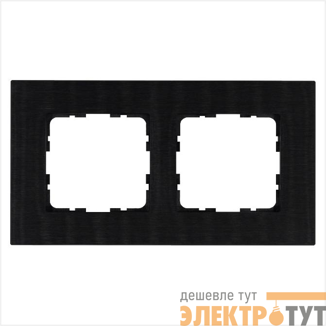 Рамка 2-м G-Metal метал. алюм. черн. Black Jasmart G1002AB