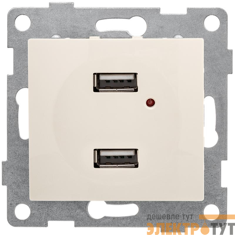 Розетка USB 2-м СП Bravo механизм беж. GUSI С10USB2-003