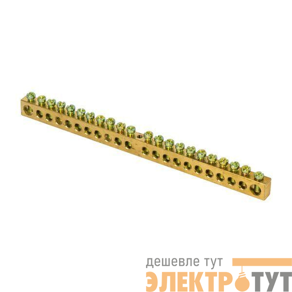 Шина PEN "ноль-земля" 8х12 22 отвер. латунь крепеж по центру PROxima EKF sn0-125-22-c