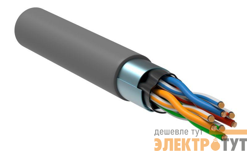 Кабель витая пара F/UTP кат.5E 4х2х24AWG solid PVC сер. (м) ITK LC1-C5E04-311
