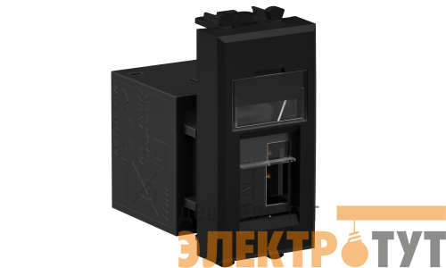Розетка USB 2.0 модульная 1мод. тип А-А Avanti "Черный матовый" DKC 4412401