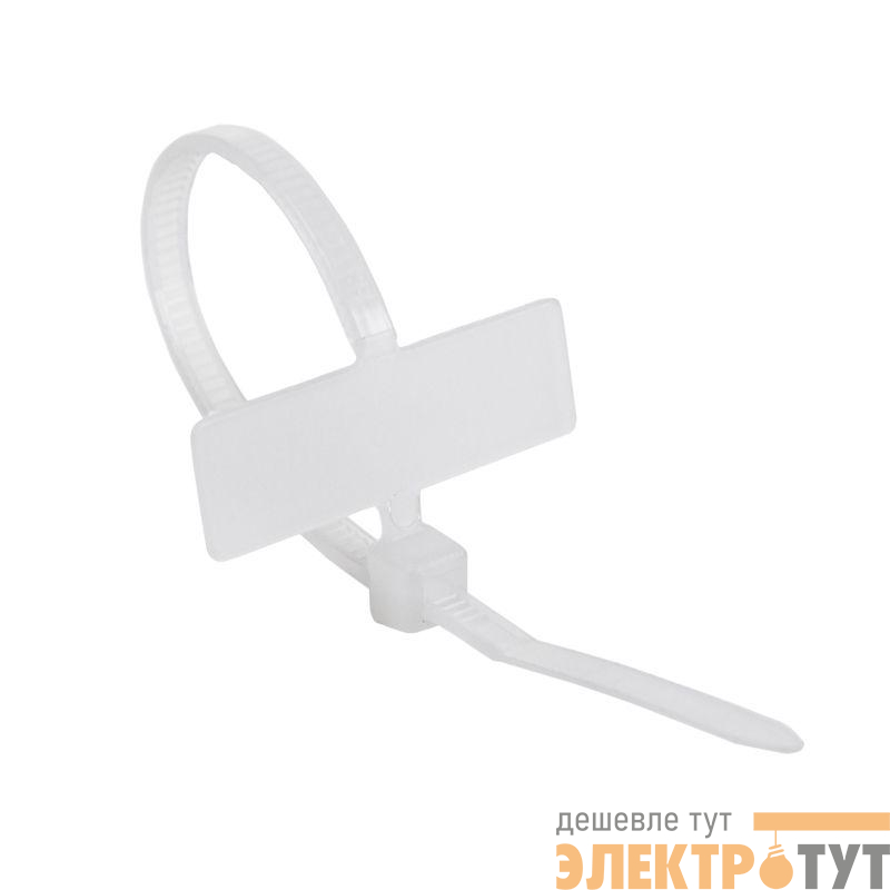 Хомут кабельный 2.5х100 под маркер нейл. бел. (уп.100шт) Rexant 07-0106