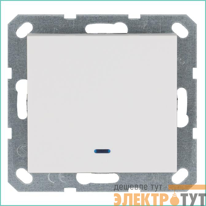 Выключатель 1-кл. 10А IP20 с подсветкой механизм бел. глянцевый Jasmart G3011NW