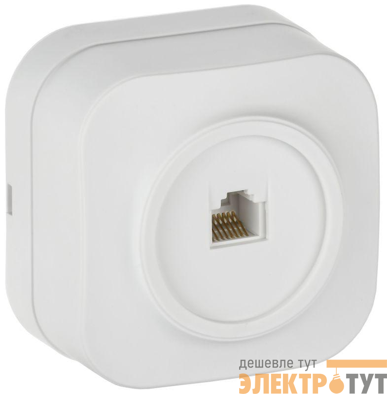 Розетка компьютерная ОП GLORY РК10-ХБм RJ45 кат.5E бел. матов. IEK EKH10-K01M