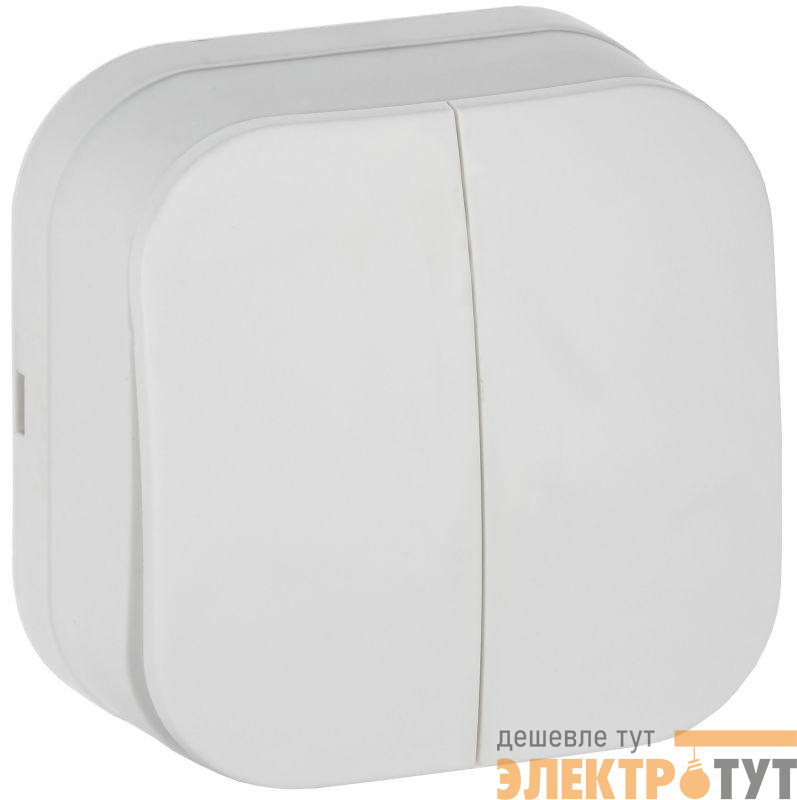 Выключатель 2-кл. ОП GLORY ВС20-2-0-ХБм 10А бел. матов. IEK EVH20-K01M-10