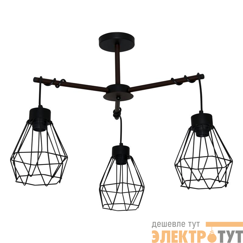 Светильник "Магна" 131 НПБ 01-3х60-220 Е27 (ИМ) потолочный черн. муар Элетех 1005404961