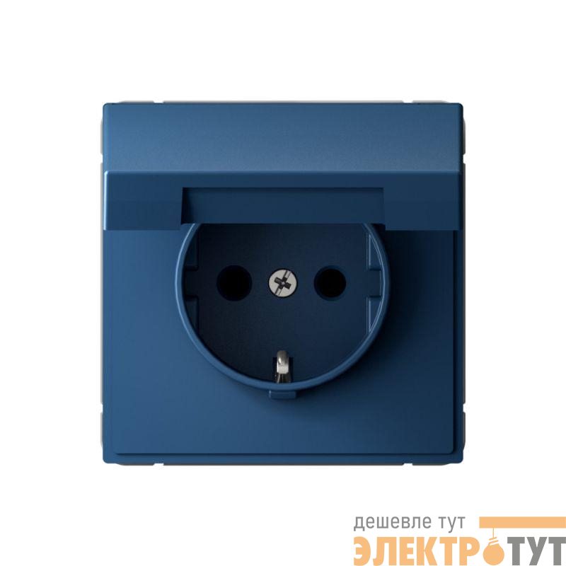 Розетка ArtGallery 16А IP20 с заземл. со шторками с крышкой быстрозажим. клем. механизм аквамарин SE GAL001146S