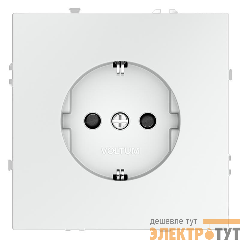 Розетка 1-м СП S70 16А с заземл. защ. шторки механизм бел. матов. Voltum VLS040202