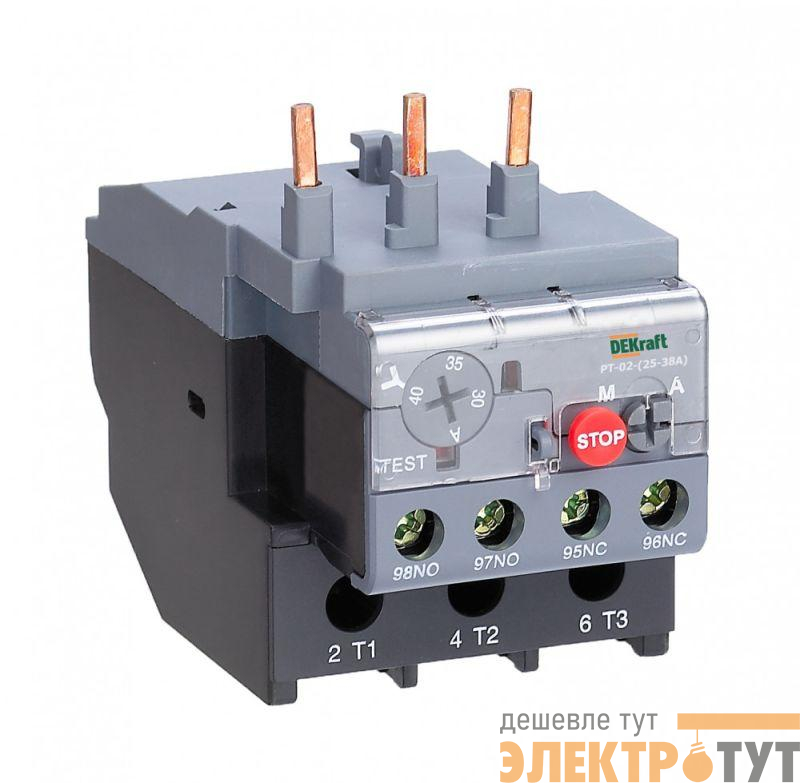 Реле тепловое 30.0А-40.0А для контакторов 25-38А DEKraft 23170DEK