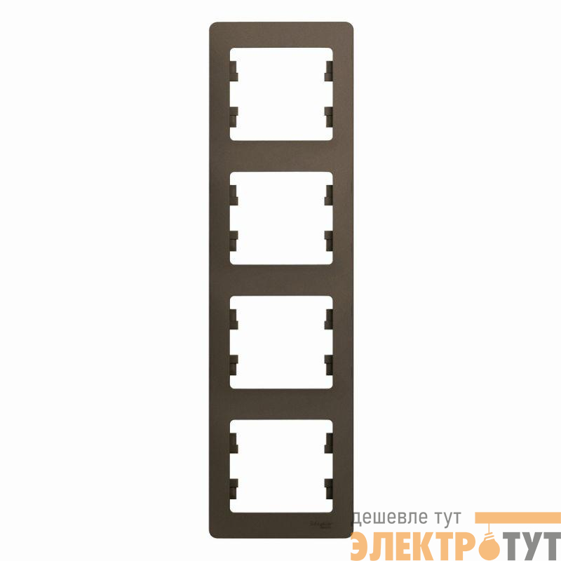 Рамка 4-м Glossa верт. шоколад SchE GSL000808
