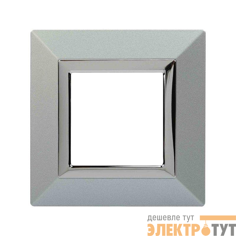 Рамка 1-м 2мод. Avanti метал. свет. серебр. DKC 4404852
