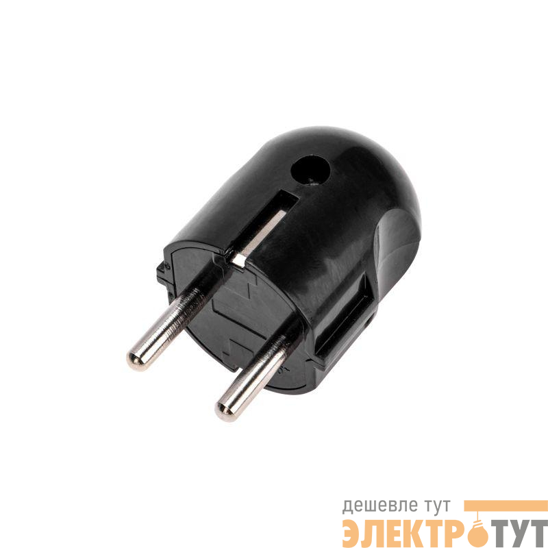 Вилка Евро прямая с з/к 16А черн. Rexant 11-8950