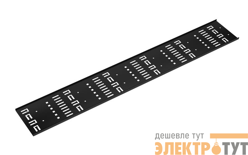 Органайзер-лоток вертикальный перфорированный кабельныйв шкаф 22U VCM-22U-BK метал. черн. (RAL 9004) Cabeus 10614c