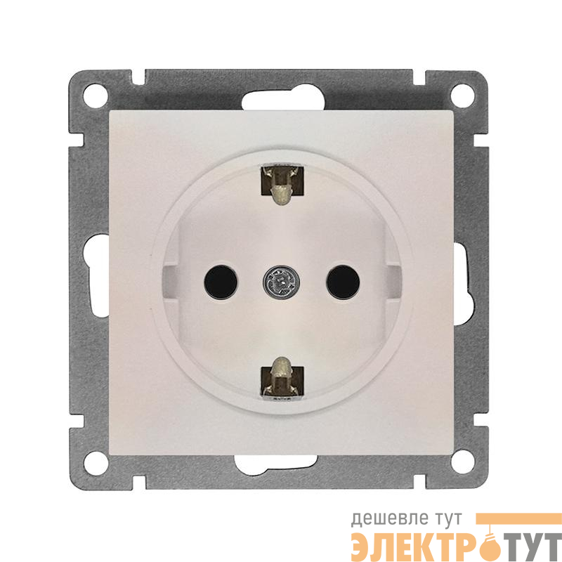 Розетка 1-м СП Афина 16А IP20 с заземл. механизм жемчуж. Universal A0028-OBr