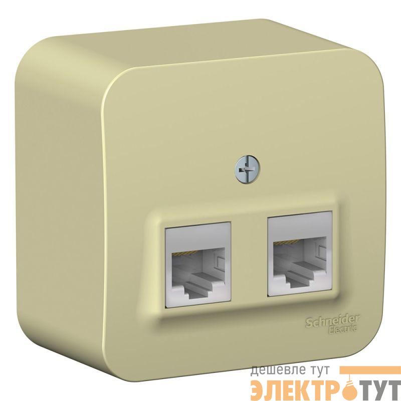 Розетка компьютерная 2-м ОП Blanca RJ45 кат.5E с изолир. пластиной беж. SE BLNIA045457