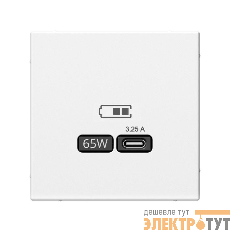 Розетка USB ArtGallery тип C 65Вт QC PD высокоскор. ЗУ механизм бел. SE GAL000127