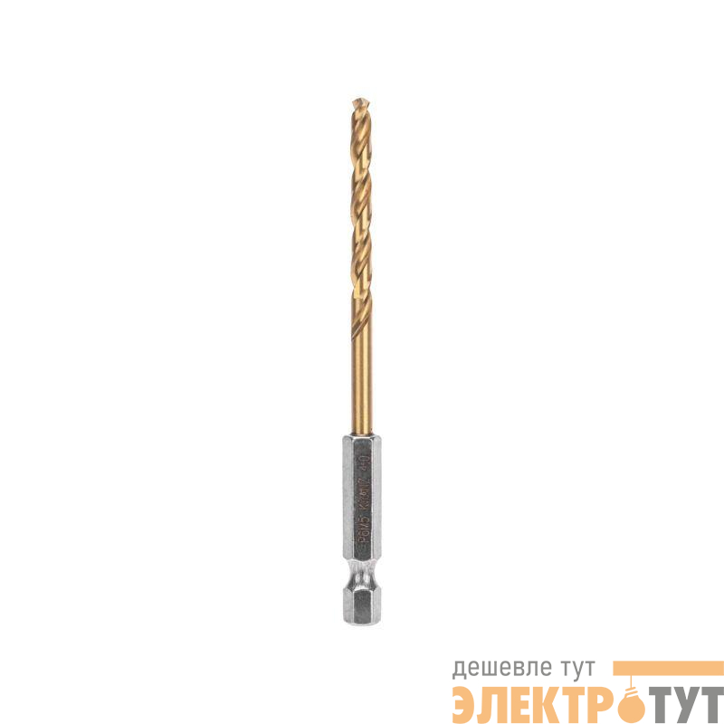 Сверло по металлу 4мм Р6М5 ТИТАН шестигранный хвостовик DIN 338 Kranz KR-91-5503