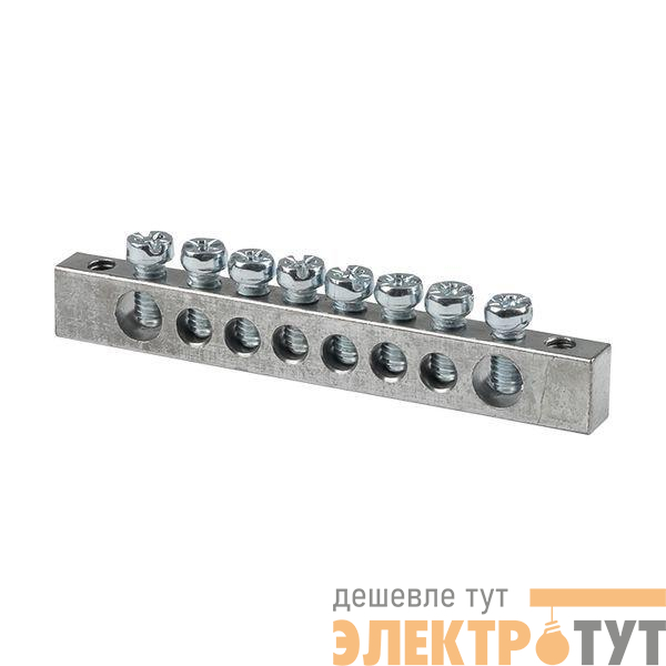 Шина PEN "ноль-землядюйма 6x9 8 отвер. цинк крепеж по краям EKF sn1-63-08-k