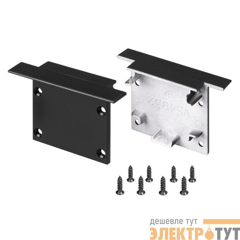 Заглушка SL-LINIA49M-FS BLACK пластик Arlight 036989