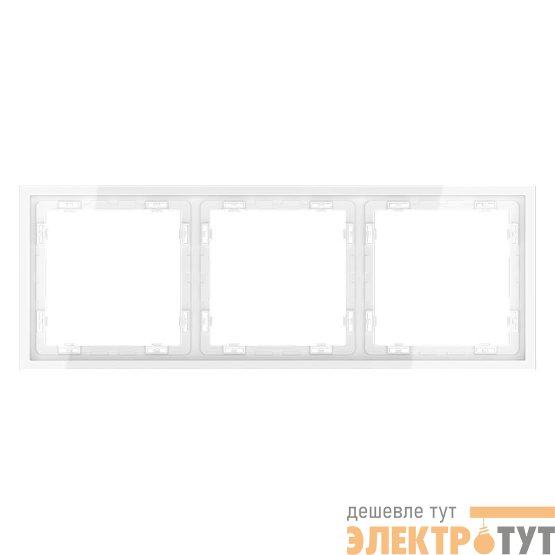 Рамка 3-м S70 пластик. бел. глянцевый Voltum VLS100301