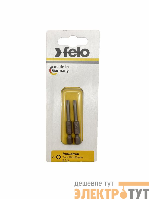 Бита Е6.3 TX20х50 Industrial (блист.2шт) FELO 03620536