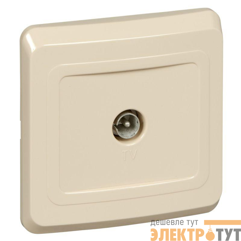 Розетка телевизионная оконечная TV 1-м СП Этюд крем. SE TVC-002K