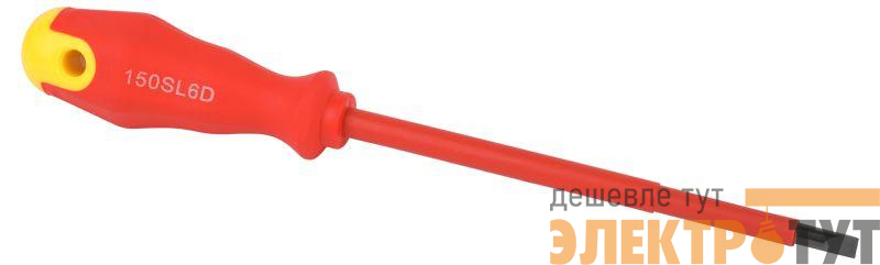 Отвертка SL6х150мм шлицевая диэлектрическая до 1000В двухкомпонентн. рукоятка ЭРА Б0055877