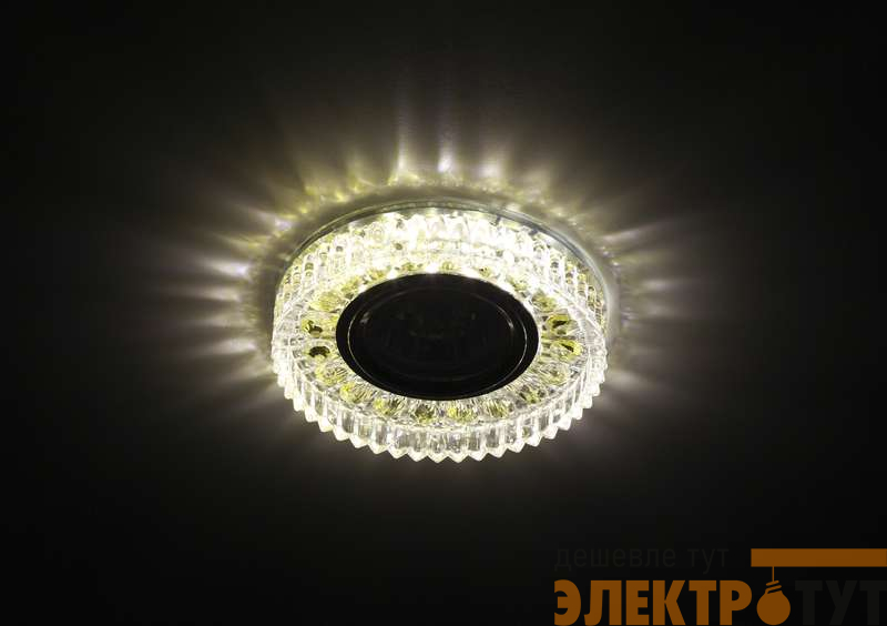 Светильник DK LD14 SL/WH декор cо светодиодной подсветкой MR16 прозр. ЭРА Б0028079