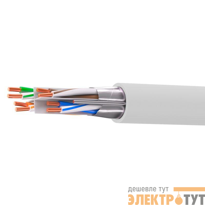 Кабель витая пара кат.6A экранированный F/UTP 4 пары нг(А)-HF для внеш./внутр. прокладки катушка 305м сер. DKC RN6FUK01UGY