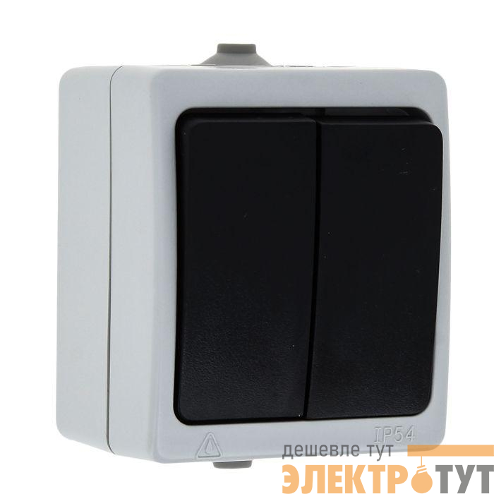 Выключатель 2-кл. ОП Венеция 10А IP54 сер. EKF EVV10-023-30-54