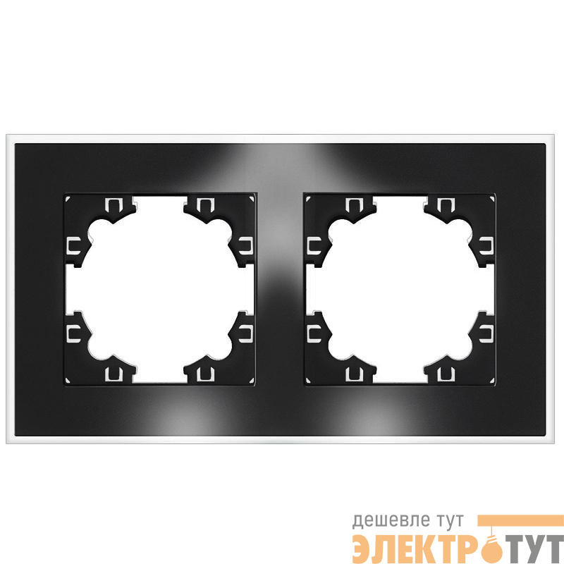 Рамка 2-м Афина стеклянная графит UNIVersal 2255