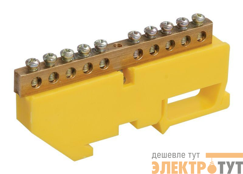 Шина PE "земля" на DIN-изол. ШНИ-8х12-20-Д-Ж IEK YNN10-812-20D-K05