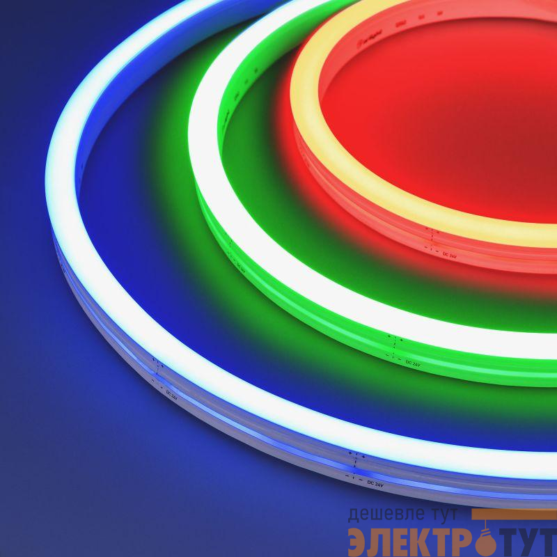 Лента светодиодная MOONLIGHT-SIDE-GM192-12x17mm 24V RGBW-Day 14.4Вт/м IP67 wire x2 боков. вывод кабеля герметичная (уп.5м) Arlight 042744