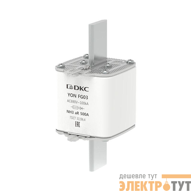 Предохранитель YON ножевого типа FG3 500А 690В хар-ка aR DKC 1FG03-0500-690V-AR