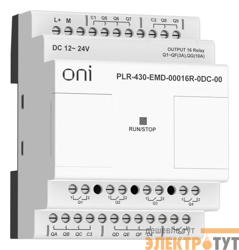 Модуль расширения входов выходов ПЛК 430 16 RO 24В DC ONI PLR-430-EMD-00016R-0DC-00