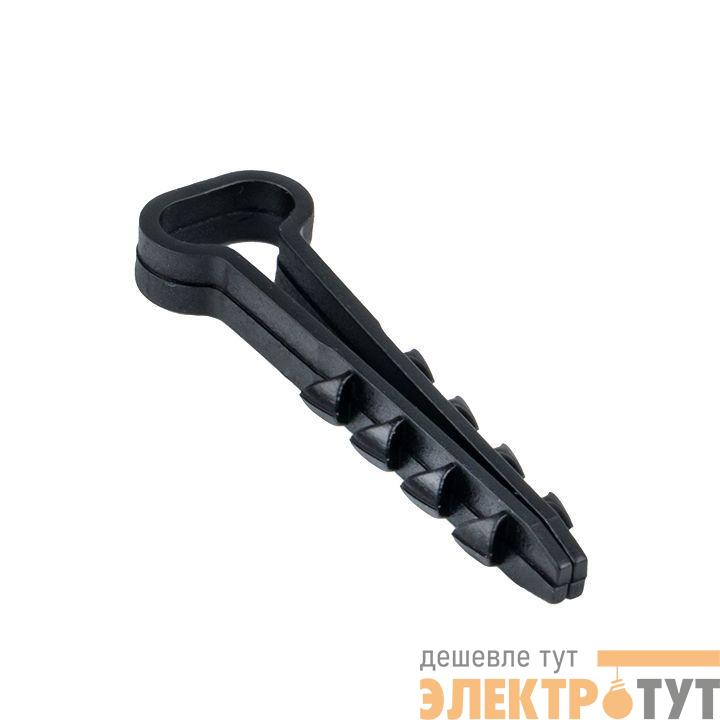 Дюбель-хомут d5-10мм для плоского кабеля полипропилен черн. (уп.50шт) EKF plc-cd-5x10b