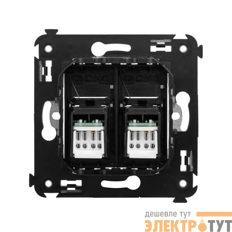 Розетка 2-м СП RJ-45 кат.6 Avanti "Черный квадрат" DKC 4402294